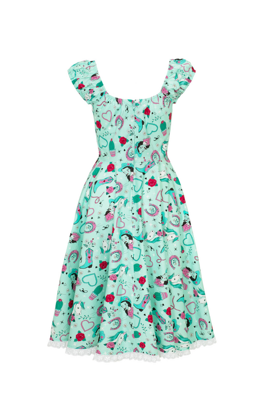 Robe mi-longue Rockabilly de Hell Bunny - Kellie Dress - XS à XXL - pour Femme - menthe - hell bunny - View 2