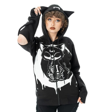 Sweat-shirt zippé à capuche Gothic de Heartless - Moonlight - Sweat à Capuche - XS à XXL - pour Femme - noir - Heartless