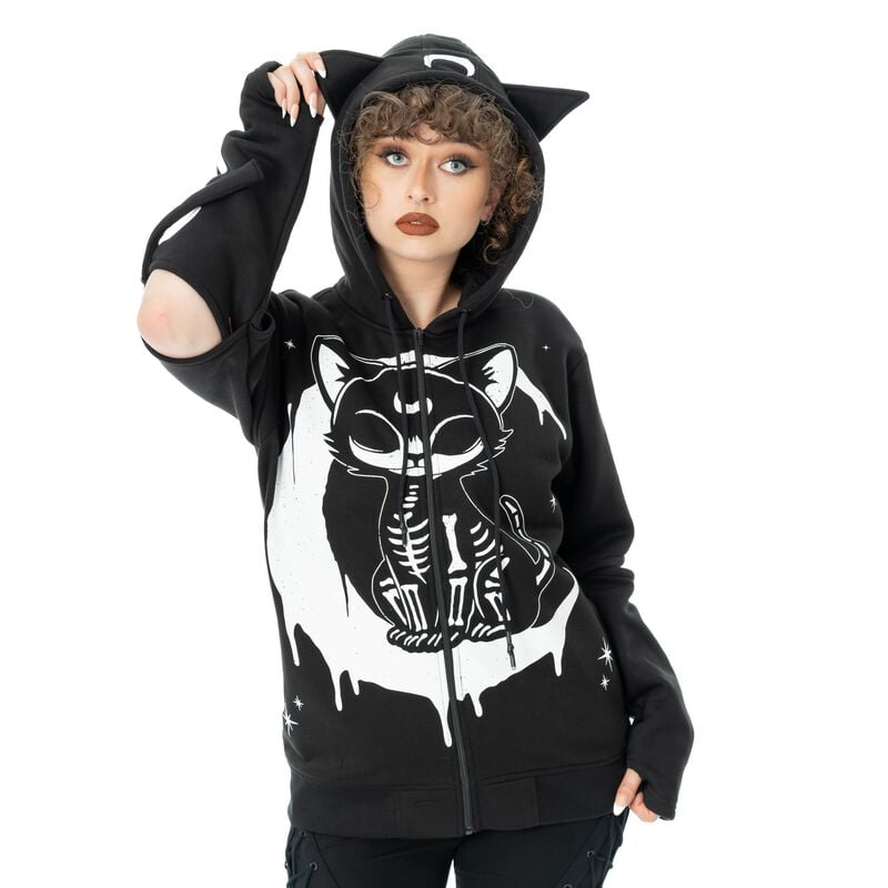 Sweat-shirt zippé à capuche Gothic de Heartless - Moonlight - Sweat à Capuche - XS à XXL - pour Femme - noir - Heartless