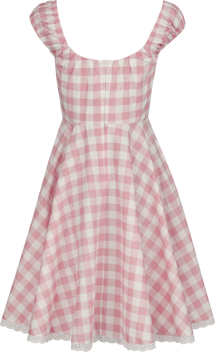 Robe mi-longue Rockabilly de Hell Bunny - Cindy - Robe - XS à L - pour Femme - rose/blanc - hell bunny - View 2