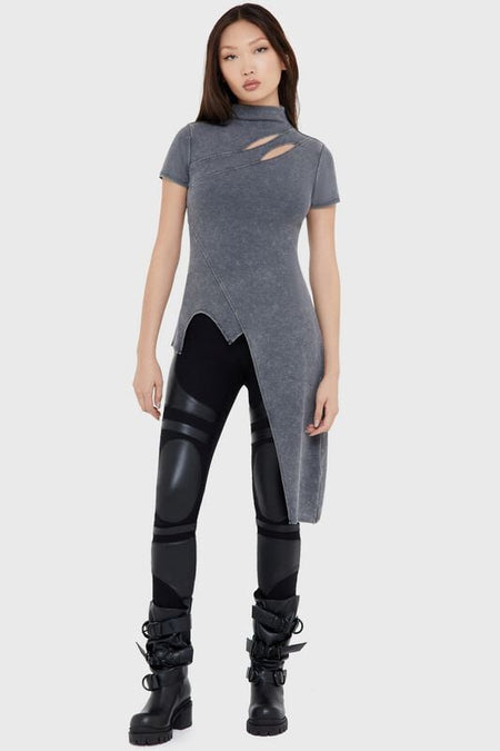 T-Shirt Manches courtes Gothic de KIHILIST by KILLSTAR - Infinity Top - XS à 4XL - pour Femme - gris - KIHILIST by KILLSTAR