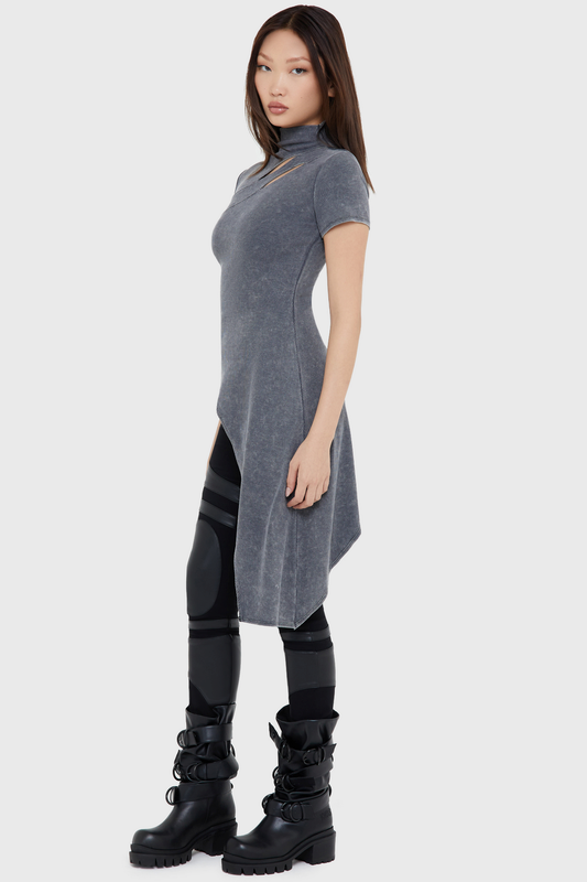 T-Shirt Manches courtes Gothic de KIHILIST by KILLSTAR - Infinity Top - XS à 4XL - pour Femme - gris - KIHILIST by KILLSTAR - View 2