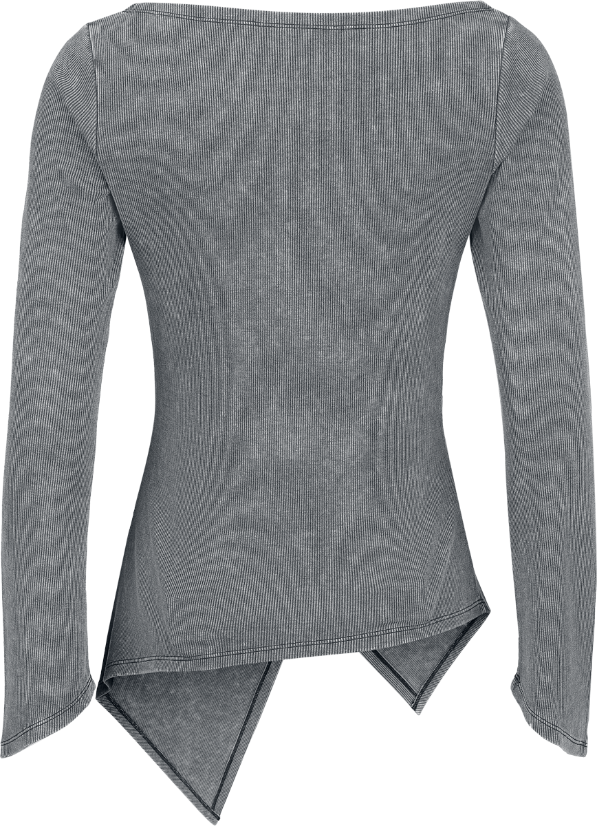 T-shirt manches longues Gothic de KIHILIST by KILLSTAR - Walking in Abyss Top - XS à 4XL - pour Femme - gris - KIHILIST by KILLSTAR - View 2