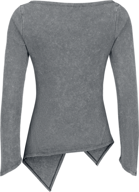 T-shirt manches longues Gothic de KIHILIST by KILLSTAR - Walking in Abyss Top - XS à 4XL - pour Femme - gris - KIHILIST by KILLSTAR - View 2