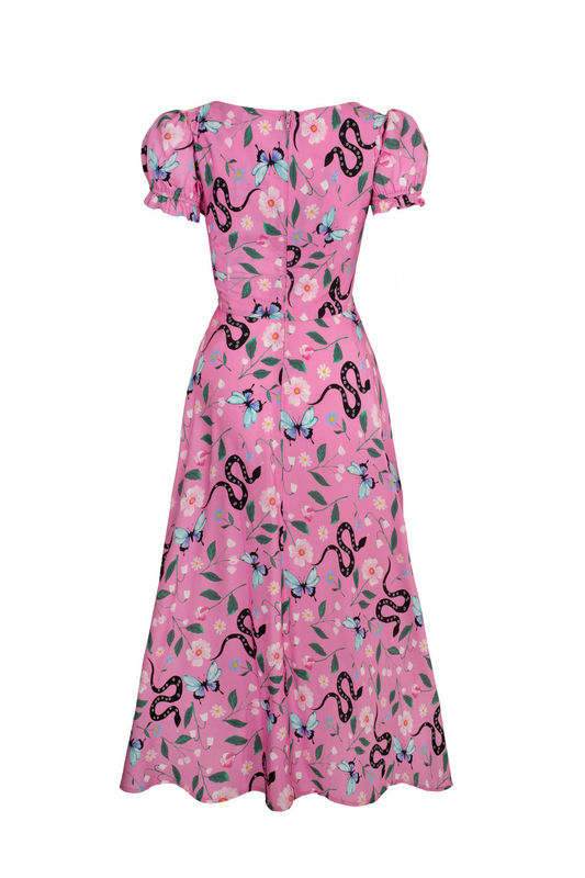 Robe mi-longue Rockabilly de Hell Bunny - Ma Boehme Midi dress - XS à XXL - pour Femme - rose - hell bunny - View 2