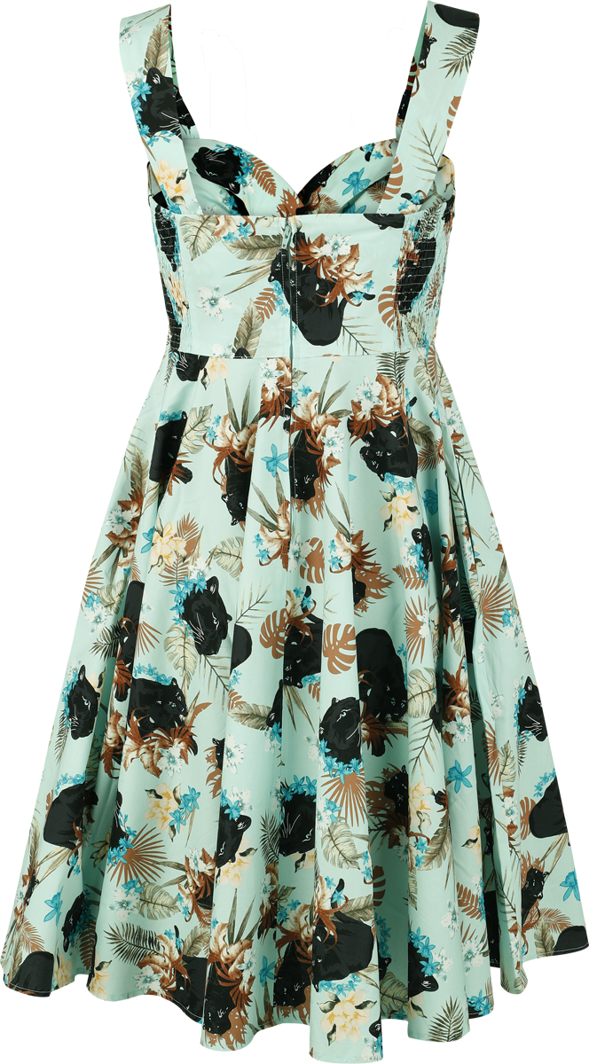 Robe mi-longue Rockabilly de Hell Bunny - Panther Dress - XS à XXL - pour Femme - bleu - hell bunny - View 2