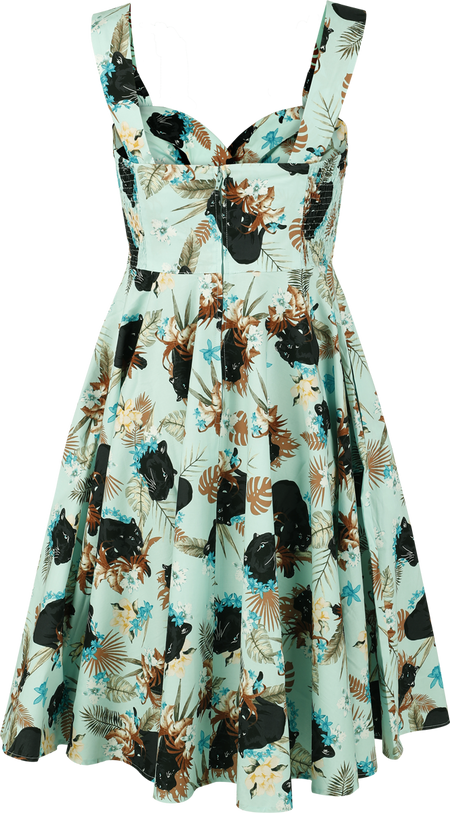 Robe mi-longue Rockabilly de Hell Bunny - Panther Dress - XS à XXL - pour Femme - bleu - hell bunny - View 2