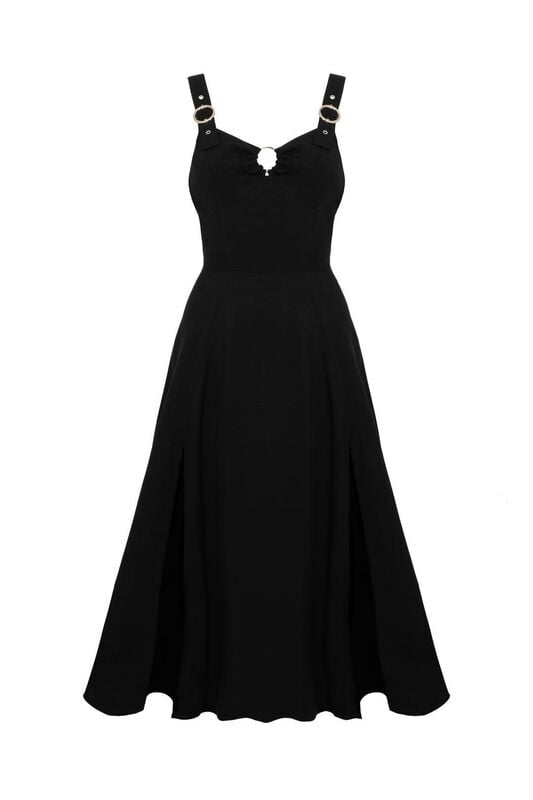 Robe mi-longue Rockabilly de Hell Bunny - Morgana Dress - XS à 4XL - pour Femme - noir - hell bunny