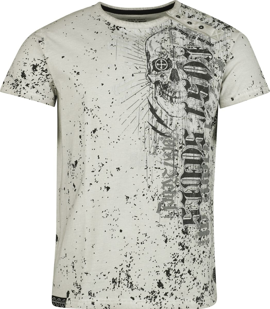 T-shirt manches longues  de Rock Rebel by EMP - Skulls & Splatter - Haut Manches Longues - S à XXL - pour Homme - gris - Rock Rebel by EMP