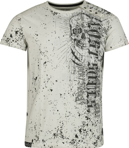 T-shirt manches longues  de Rock Rebel by EMP - Skulls & Splatter - Haut Manches Longues - S à XXL - pour Homme - gris - Rock Rebel by EMP
