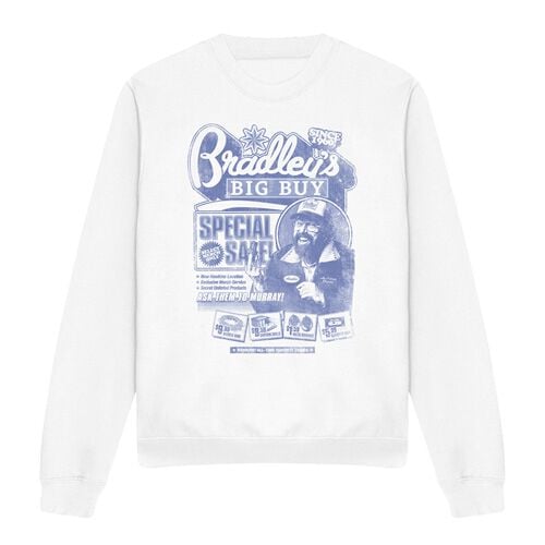 Sweat-shirt  de Stranger Things - Saison 5 - Bradley's Big Buy Advert - S à XXL - pour Homme - blanc - Stranger Things