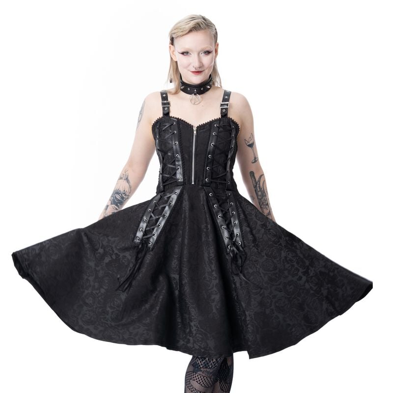 Robe courte Gothic de Poizen Industries - Raven Rose - Robe - XS à XXL - pour Femme - noir - Poizen Industries
