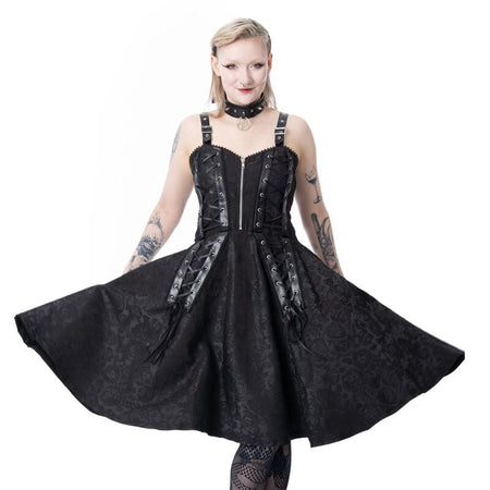 Robe courte Gothic de Poizen Industries - Raven Rose - Robe - XS à XXL - pour Femme - noir - Poizen Industries