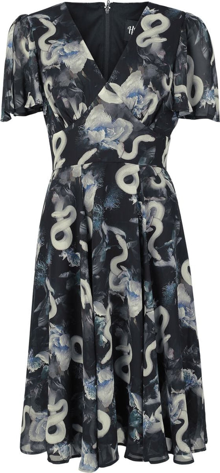 Robe mi-longue  de Hell Bunny - Serpent Dress - XS à XL - pour Femme - noir - hell bunny