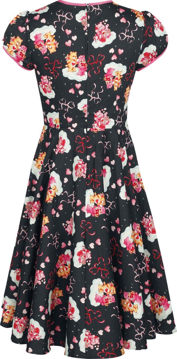 Robe mi-longue  de Hell Bunny x Bisounours - Tenderheart - Robe - XS à XL - pour Femme - noir - Hell Bunny x Bisounours