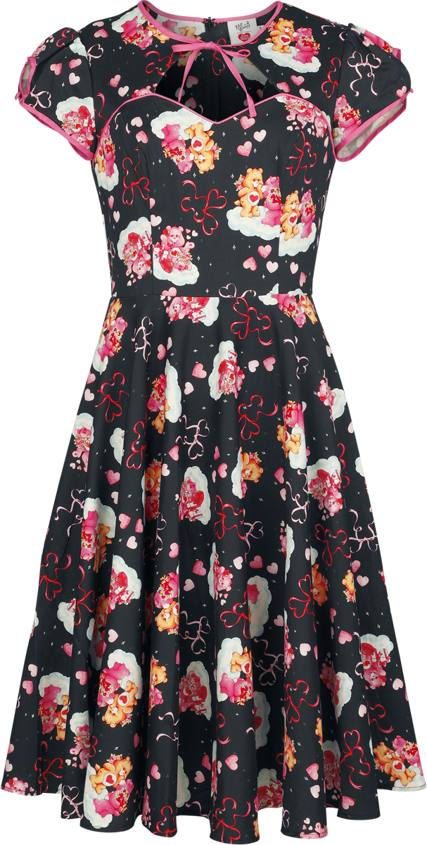 Robe mi-longue  de Hell Bunny x Bisounours - Tenderheart - Robe - XS à XL - pour Femme - noir - Hell Bunny x Bisounours - View 2