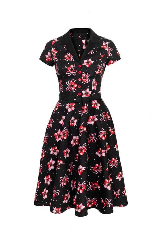 Robe mi-longue  de Hell Bunny - Cherilyn Dress - XS à XXL - pour Femme - noir - hell bunny