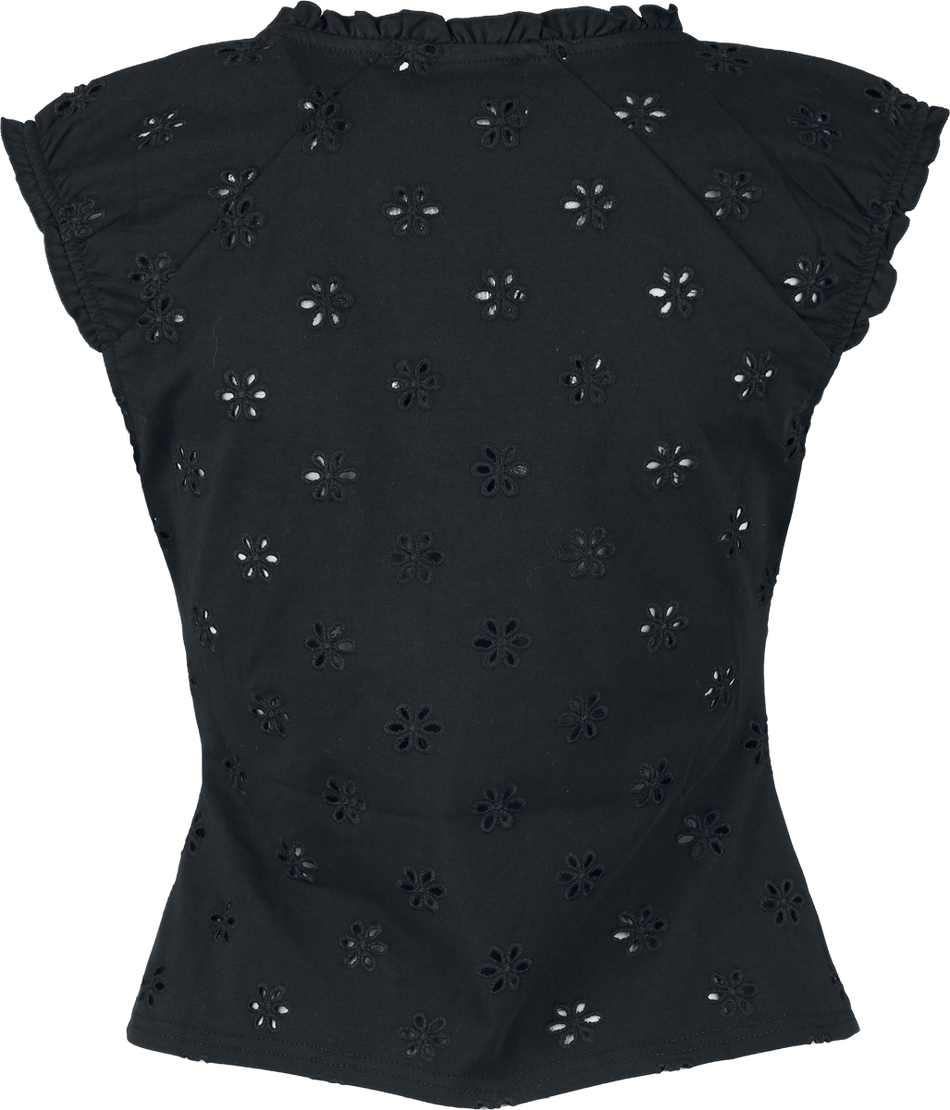 T-Shirt Manches courtes Rockabilly de Hell Bunny - Sammy Jo Top - S à L - pour Femme - noir - hell bunny - View 2