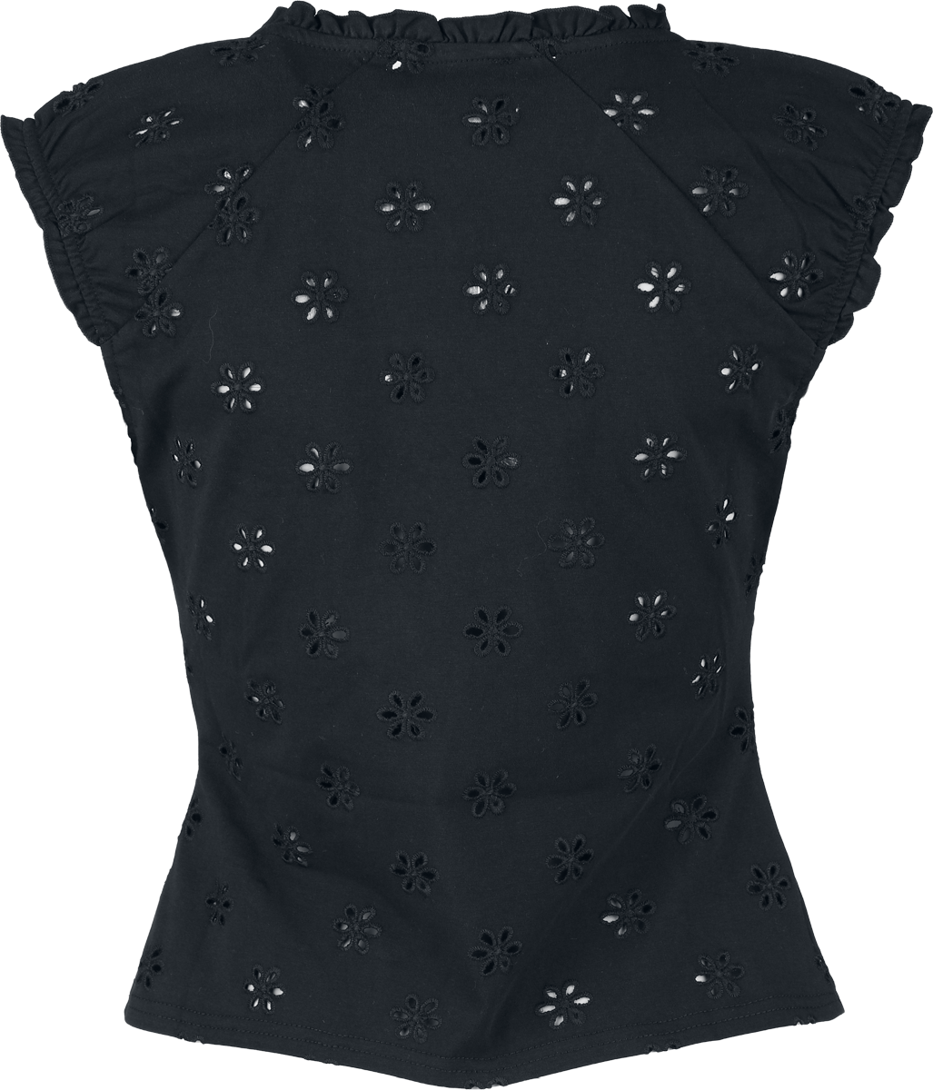 T-Shirt Manches courtes Rockabilly de Hell Bunny - Sammy Jo Top - S à L - pour Femme - noir - hell bunny - View 2
