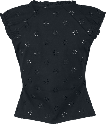 T-Shirt Manches courtes Rockabilly de Hell Bunny - Sammy Jo Top - S à L - pour Femme - noir - hell bunny - View 2