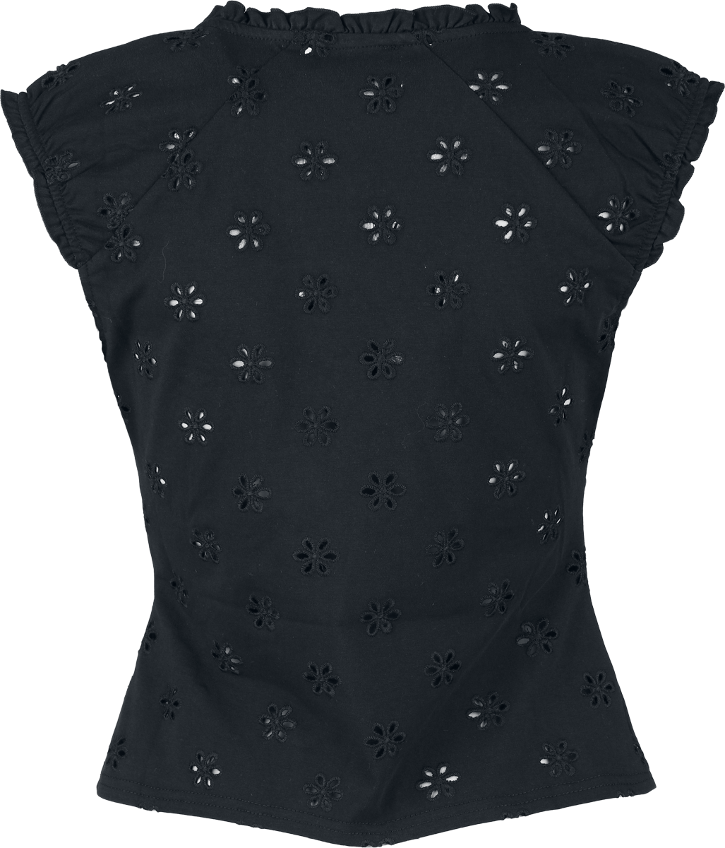 T-Shirt Manches courtes Rockabilly de Hell Bunny - Sammy Jo Top - S à L - pour Femme - noir - hell bunny - View 2