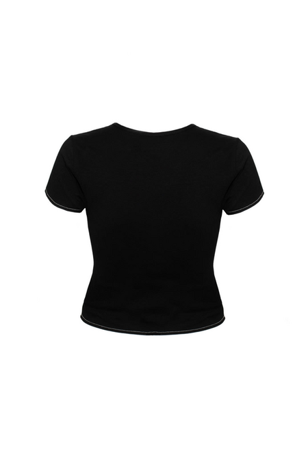 T-Shirt Manches courtes Rockabilly de Hell Bunny - Clarimond Top - XS à XL - pour Femme - noir - hell bunny - View 2