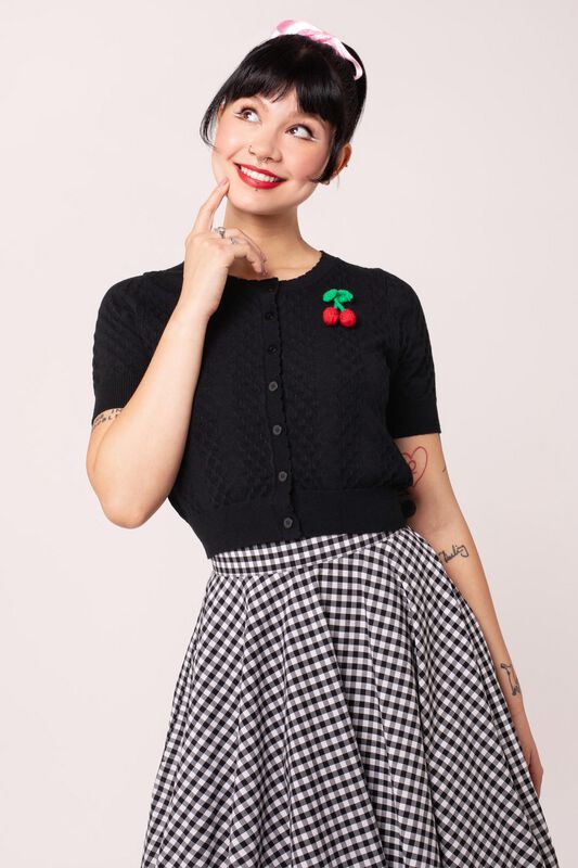 Gilets & Ponchos Rockabilly de Hell Bunny - CLAUDIE CARDIGAN - XS à 4XL - pour Femme - noir - hell bunny
