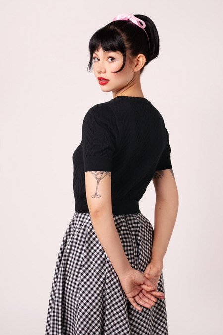 Gilets & Ponchos Rockabilly de Hell Bunny - CLAUDIE CARDIGAN - XS à 4XL - pour Femme - noir - hell bunny - View 2
