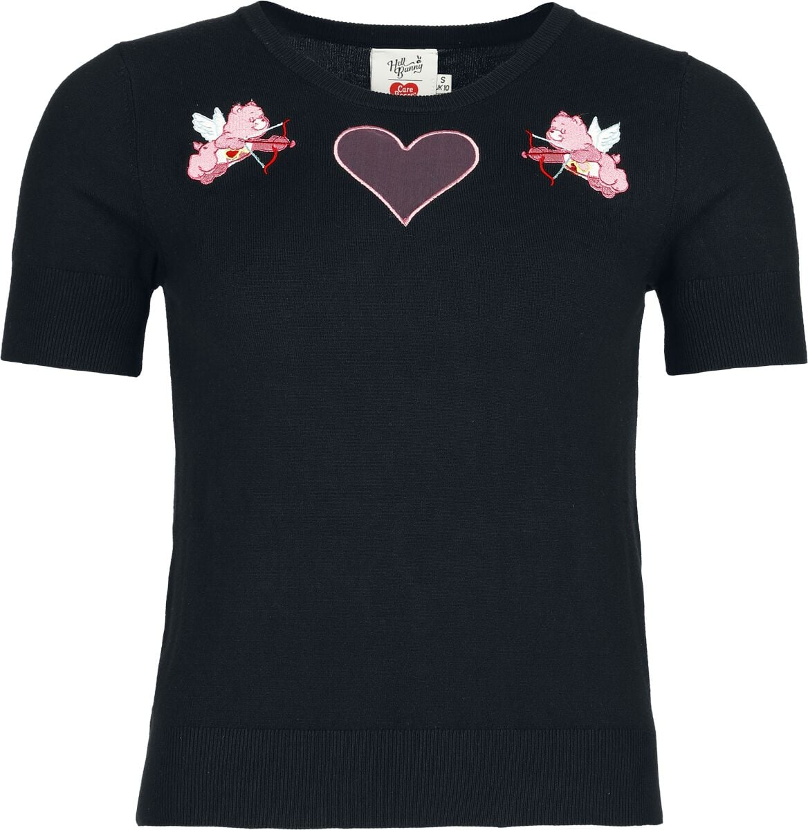 T-Shirt Manches courtes Rockabilly de Hell Bunny x Bisounours - XS à 4XL - pour Femme - noir - Hell Bunny x Bisounours