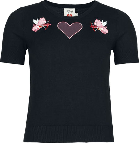 T-Shirt Manches courtes Rockabilly de Hell Bunny x Bisounours - XS à 4XL - pour Femme - noir - Hell Bunny x Bisounours