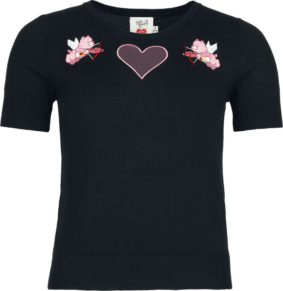 T-Shirt Manches courtes Rockabilly de Hell Bunny x Bisounours - XS à 4XL - pour Femme - noir - Hell Bunny x Bisounours