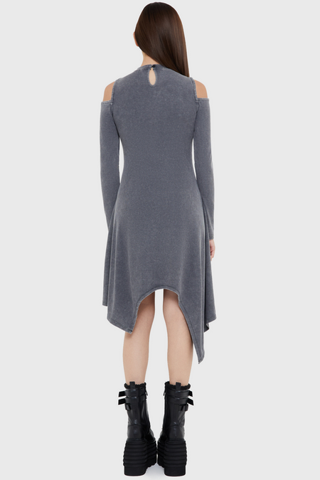 Robe mi-longue Gothic de KIHILIST by KILLSTAR - Cinderstorm Dress - S à 4XL - pour Femme - gris - KIHILIST by KILLSTAR - View 2
