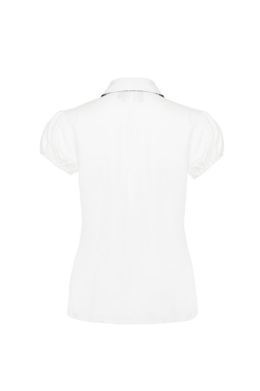 Chemisier Rockabilly de Hell Bunny - Cornell Blouse - XS à XXL - pour Femme - blanc - hell bunny - View 2
