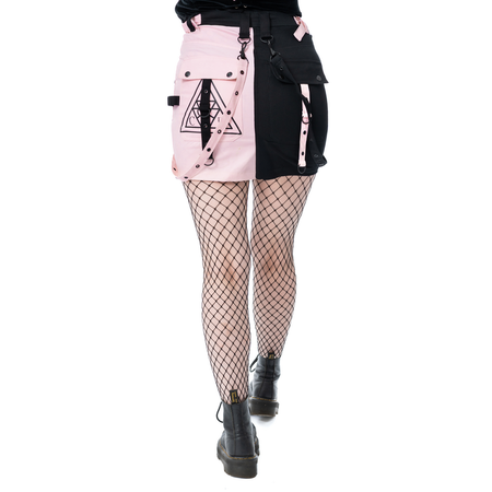 Jupe courte Gothic de Chemical Black - Veil and Void - Jupe - XS à XXL - pour Femme - noir/rose - Chemical Black - View 2