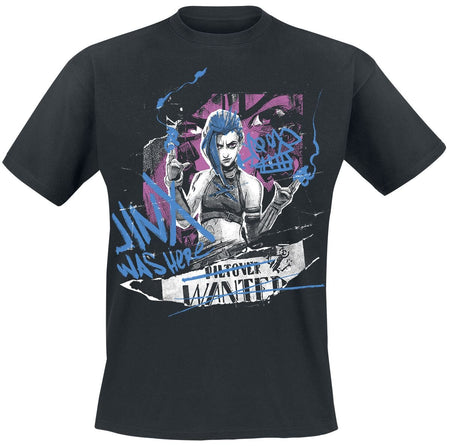 T-Shirt Manches courtes Gaming de League of Legends - Arcane - Arcane - Jinx was here - S à XXL - pour Homme - noir - League Of Legends