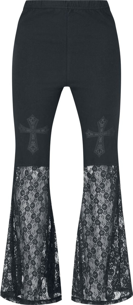 Pantalon en toile Gothic de Poizen Industries - Widows Veil Flare Pant - S à XXL - pour Femme - noir - Poizen Industries