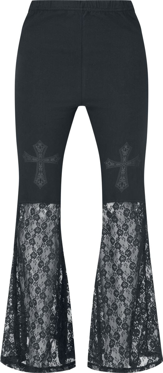 Pantalon en toile Gothic de Poizen Industries - Widows Veil Flare Pant - S à XXL - pour Femme - noir - Poizen Industries
