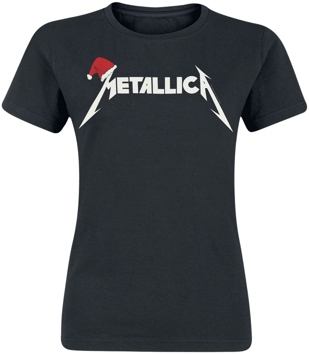 T-Shirt Manches courtes  de Metallica - Santa Hat Logo - S à XL - pour Femme - noir - metallica