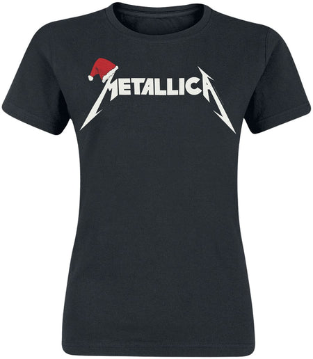 T-Shirt Manches courtes  de Metallica - Santa Hat Logo - S à XL - pour Femme - noir - metallica