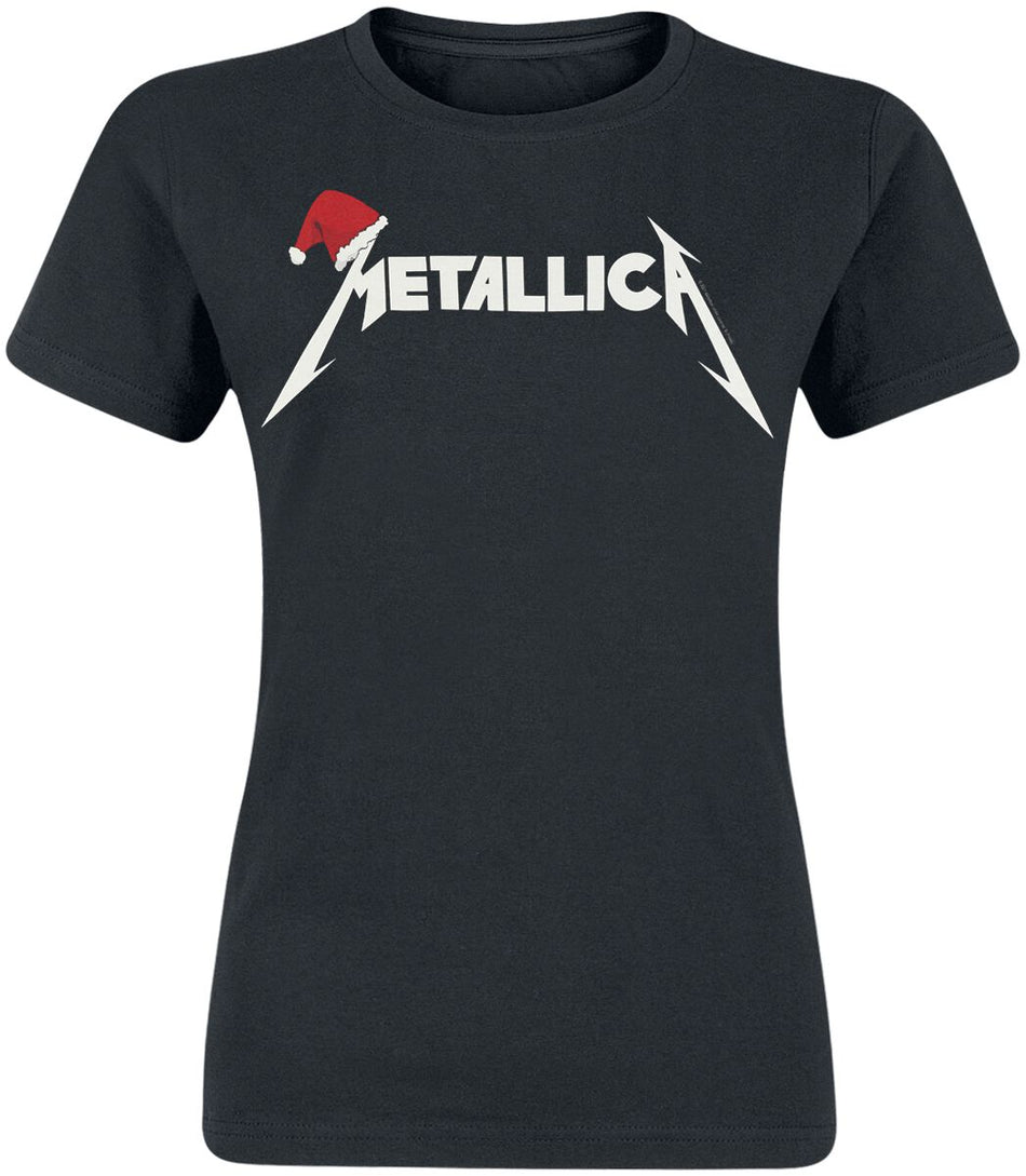 T-Shirt Manches courtes  de Metallica - Santa Hat Logo - S à XL - pour Femme - noir - metallica