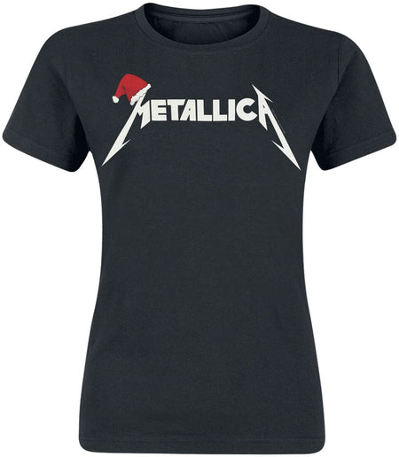T-Shirt Manches courtes  de Metallica - Santa Hat Logo - S à XXL - pour Femme - noir - metallica