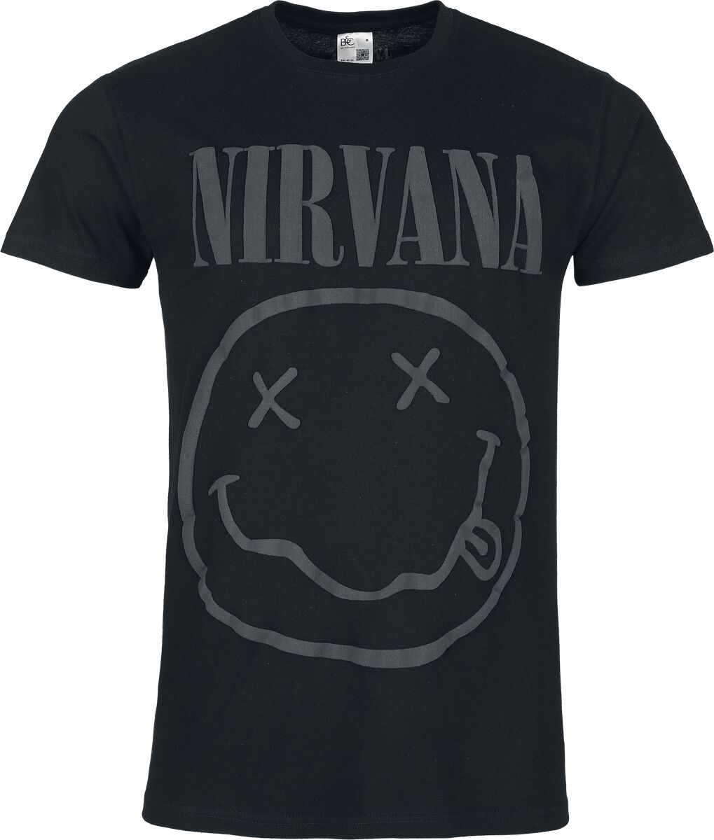T-Shirt Manches courtes  de Nirvana - Smile Logo 3D Druck - M à 3XL - pour Homme - noir - Nirvana