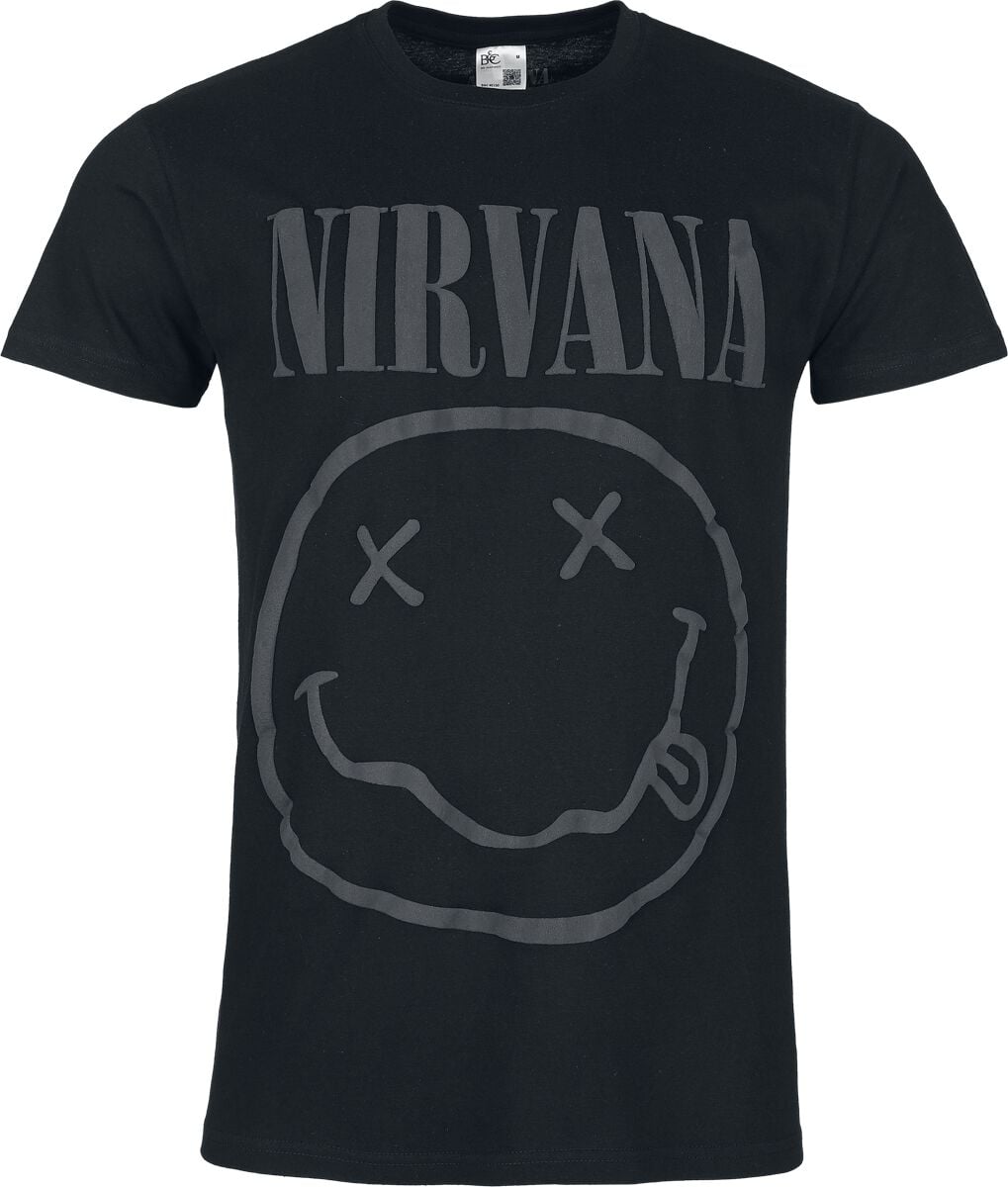 T-Shirt Manches courtes  de Nirvana - Smile Logo 3D Druck - S à 3XL - pour Homme - noir - Nirvana