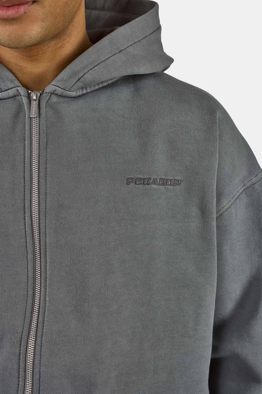 Sweat-shirt zippé à capuche  de Pegador - LOGO OVERSIZED SWEAT JACKET - S à XXL - pour Homme - gris - Pegador - View 2