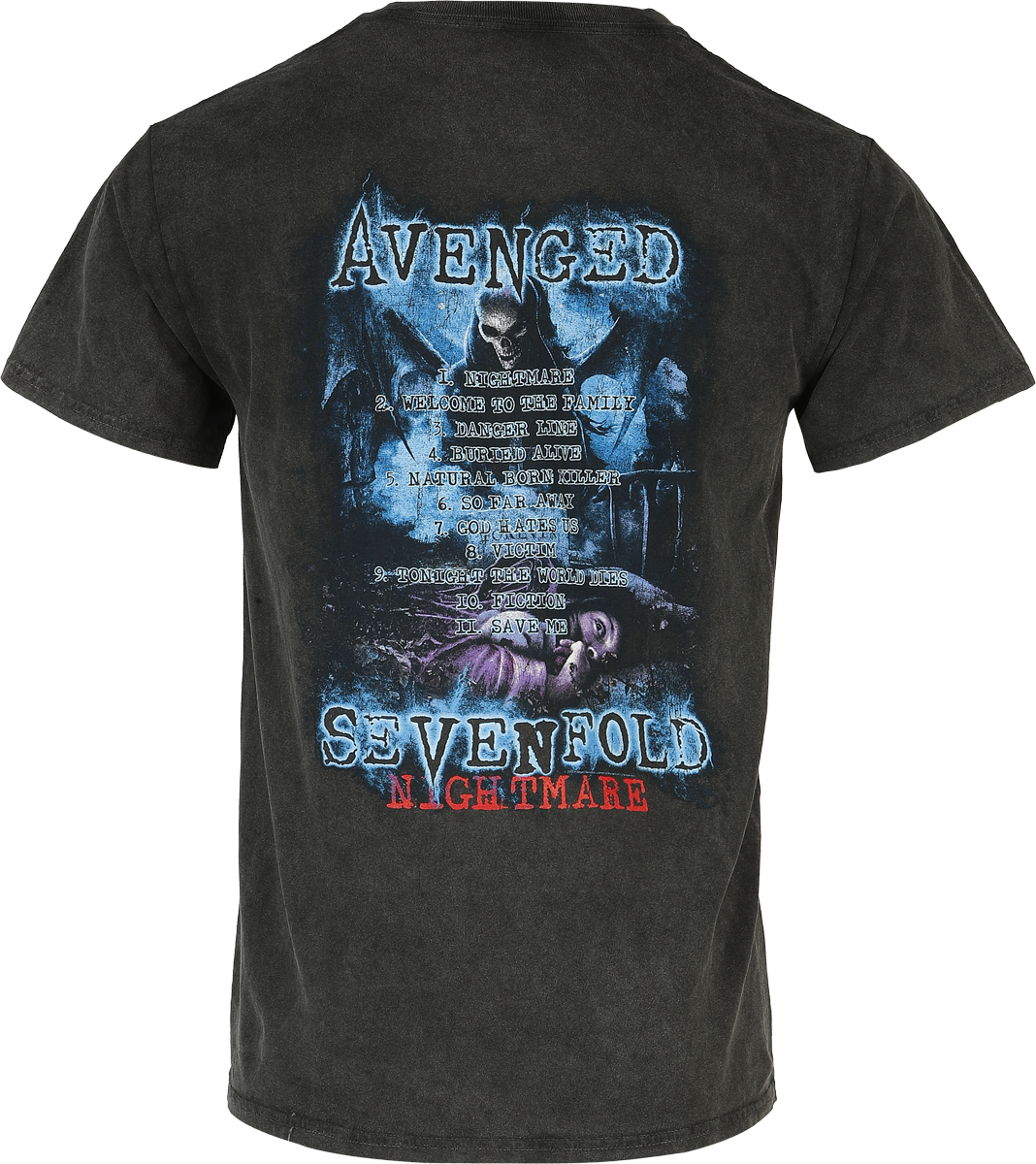 T-Shirt Manches courtes  de Avenged Sevenfold - Nightmare Tour - M à XXL - pour Homme - noir - Avenged Sevenfold - View 2