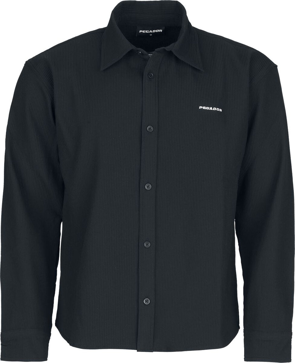 Chemise manches longues  de Pegador - Troy Plissee Longsleeve Shirt - S à XXL - pour Homme - noir - Pegador