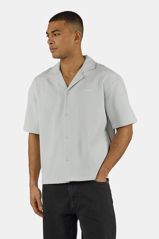 Chemise manches courtes  de Pegador - Troy Plissee Summer Shirt - S à XXL - pour Homme - gris - Pegador
