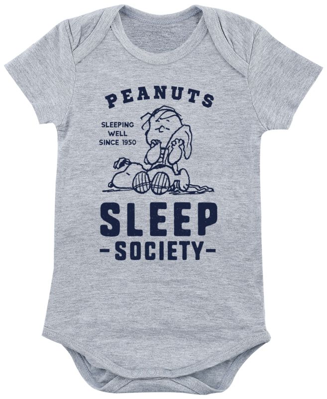 Body  de Snoopy - Charlie Brown & Snoopy - Sleep Society - 50/56 à 86/92 - pour Enfants - gris chiné - Snoopy