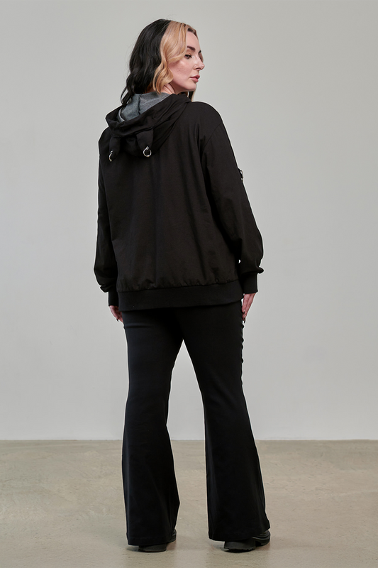 Sweat-shirt à capuche Rockabilly de Banned Alternative - NEO NOIR HOODIE - XS à 4XL - pour Femme - noir - Banned Alternative - View 2