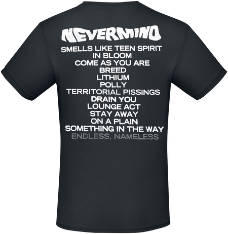 T-Shirt Manches courtes  de Nirvana - Nevermind Tracklist - M à 3XL - pour Homme - noir - Nirvana - View 2